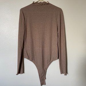 SHEIN Lettuce Trim Long Sleeve Bodysuit